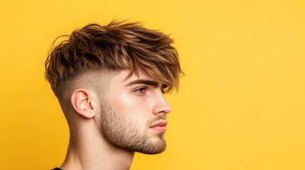 A man with a trendy haircut for fashion