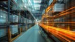 © Penatic Studio - Abstract Representation of a Fast-Moving Warehouse Conveyor System