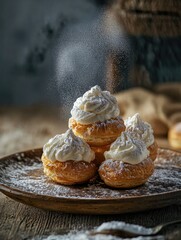 Canvas Print - Pastries with powdered sugar