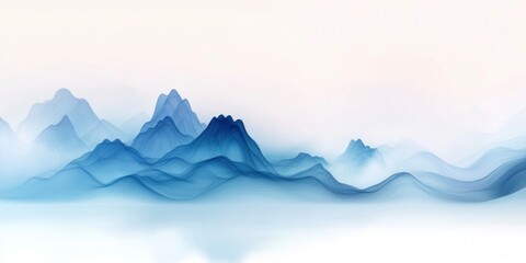 Wall Mural - An abstract picture of a blue landscape.