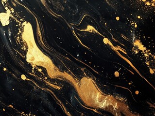 Sticker - Close-up of black and gold painting