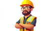 © Malika - bearded construction worker with yellow hard hat