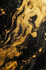 Poster - Close-up of black and gold painting