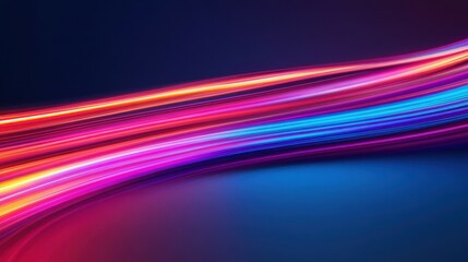 Wall Mural - Abstract Light Trails: Curving, flowing light trails in various colors create an abstract and dynamic visual experience