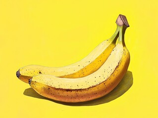 Sticker - Bananas on yellow surface