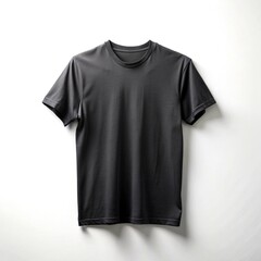 Plain black t-shirt front and back view for mockup in PNG transparent background