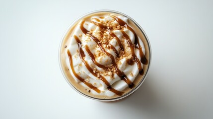 Canvas Print - Caramel Coffee with Whipped Cream and Caramel Drizzle