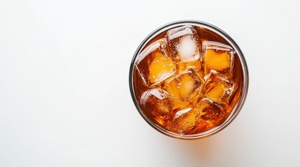 Canvas Print - Close-Up of a Glass of Iced Tea with Ice Cubes