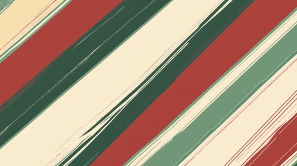 Retro Christmas Diagonal Stripe Pattern, Simple and Minimalistic Design Generative AI