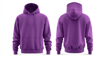 Wall Mural - Blank purple hoodie mockup