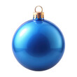 © kanoktuch - 3D blue Christmas ornament ball with a shiny surface and gold cap. This classic decoration is perfect for adding a touch of elegance to holiday decor. Isolated on transparent background, png.