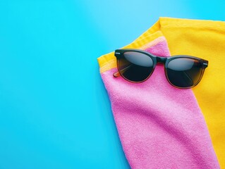 Canvas Print - Towel with Sunglasses