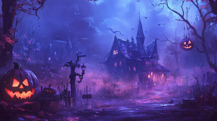 Wall Mural - halloween background qhd quality enhanced with ai - for event & social media use