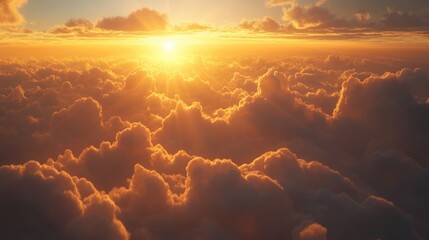 Poster - Golden Sunset Above the Clouds