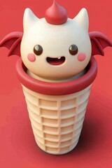 Poster - Cute Cartoon Ice Cream Cone Character