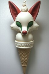 Wall Mural - Whimsical Fox Ice Cream Sculpture