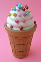 Wall Mural - Colorful Ice Cream Cone with Sprinkles