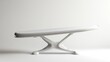 © Nima - A sleek and modern ironing board with a white finish, isolated on a white background. The board features a minimalist design with a sturdy base and a padded surface, ideal for ironing clothes. The cle