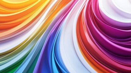 Wall Mural - A vibrant abstract background featuring a swirling pattern of colorful stripes in shades of red, orange, yellow, green, blue, purple, and white. The dynamic composition creates a sense of movement and