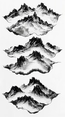 Wall Mural - Abstract Mountain Landscape Illustration