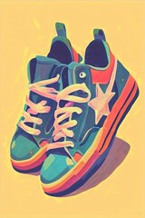 Poster - Colorful Sneakers Illustration