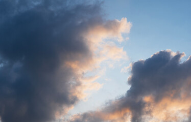 Wall Mural - beautiful tender sunrise sky with clouds. sky background.