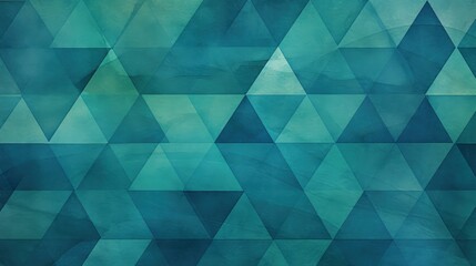 A textured background featuring a geometric pattern of teal and turquoise triangles, ideal for graphic design projects.