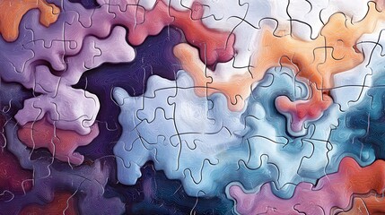 Poster - Abstract Puzzle with Swirling Color and Lines