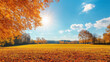 © Dirk - Wonderful landscape during autumn, sunny rural panoramic view. Countryside scenery. Typical autumn colors. Wonderful landscape during fall season, typical orange, brown automn colors. Tranquil scenery