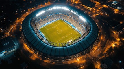 Wall Mural - Clouds over the stadium. Atmospheric stadium