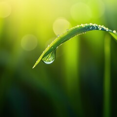 Wall Mural - Water Droplet on Grass
