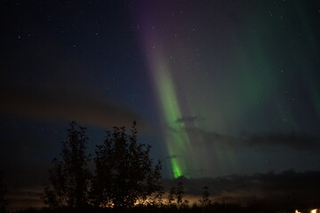 aurora borealis over the mountains