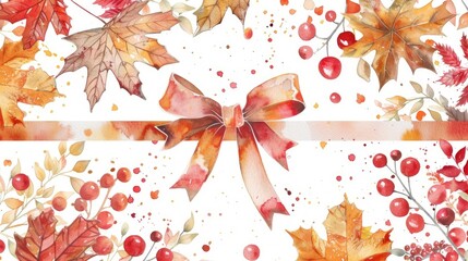 Wall Mural - Stunning, beautifully detailed autumn bow