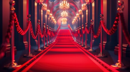 Celebrities. Red Carpet Ceremony at Luxury Hotel Entrance for Prestigious Awards