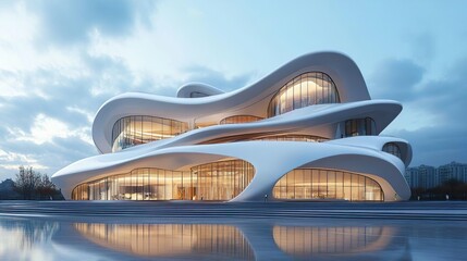 Detailed images of futuristic buildings and modern architectural innovations