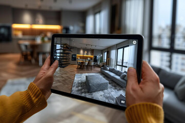 virtual open house showing where a real estate agent guides potential buyers through a home using a 