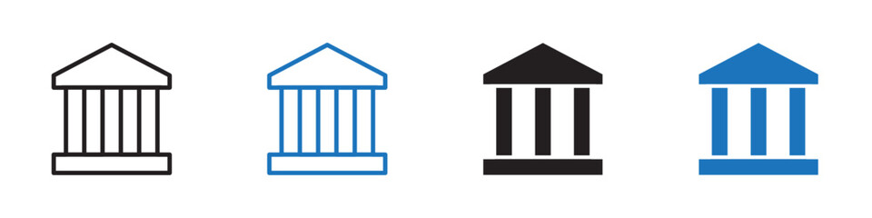 Wall Mural - bank icon vector set outline
