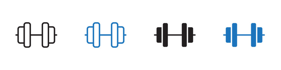 Dumbell icon Vector set outline