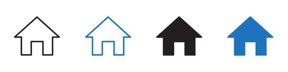 Wall Mural - home icon vector set outline