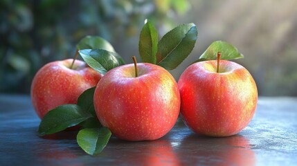 Close-up photo of a juicy apple showing vibrant red color