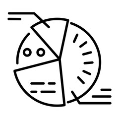 Poster - Linear style icon of pie chart 