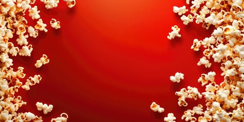 Circus theme background with popcorn on a vibrant red canvas