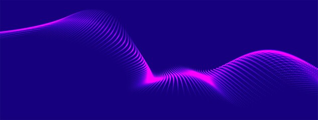 Wall Mural - Abstract digital particle wave. Technology background. Futuristic dot wave. Network connection structure. Presentation design background. Technology or science banner. 3d rendering.