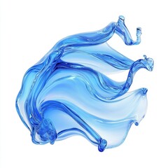 blue water wave isolated on white background