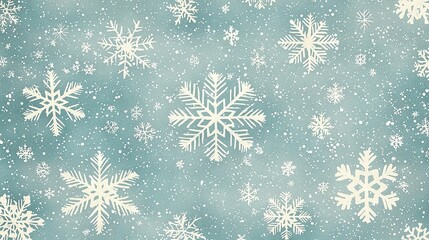 Sticker -  Snowflakes on a blue and white background