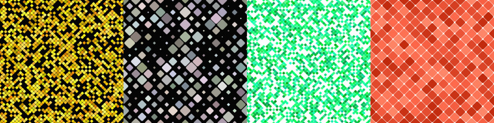 Wall Mural - seamless geometrical diagonal square pattern set