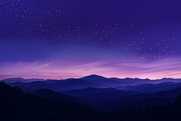 Sticker - A beautiful night sky with mountains in the background