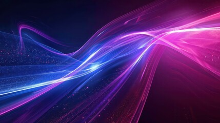Wall Mural - abstract purple and blue wavy lines with sparkling background.