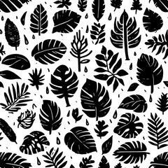 Tropical leafs seamless background texture