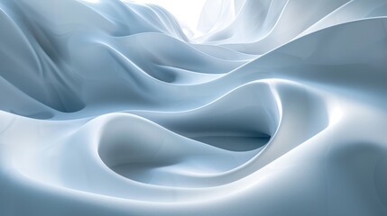 Wall Mural - Curved Abstractions: 3D Render of Abstract Lines